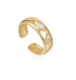 Ania Haie Ring - Sparkle emblem thick band - gold
