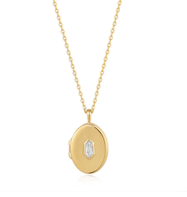 Ania Haie Ketting - Sparkle locket pendant - goud