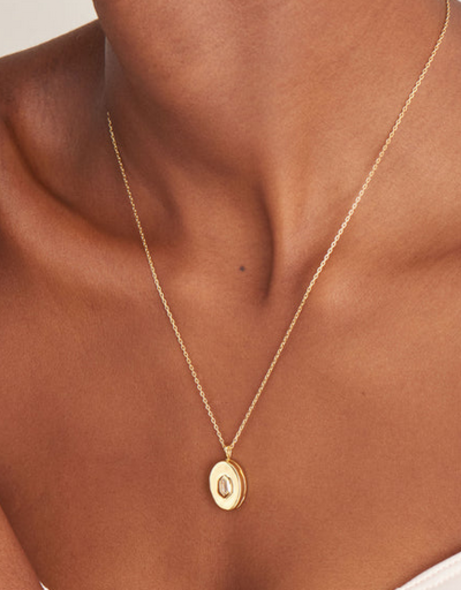 Ania Haie Ketting - Sparkle locket pendant - goud