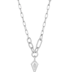 Ania Haie Ketting - Sparkledrop pendant chunky chain - silver