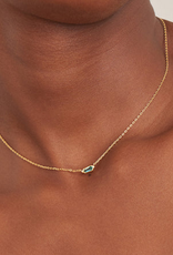 Ania Haie Ania Haie - Ketting -  Teal sparkle emblem chain - gold