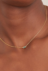 Ania Haie Ketting - Teal sparkle emblem chain  goud