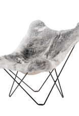 Cuero Lounge Butterfly - natural sheepskin- Butterfly lounge chair -  natural sheepskin grey