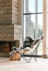 Cuero Lounge Butterfly - natural sheepskin- Butterfly lounge chair -  natural sheepskin grey