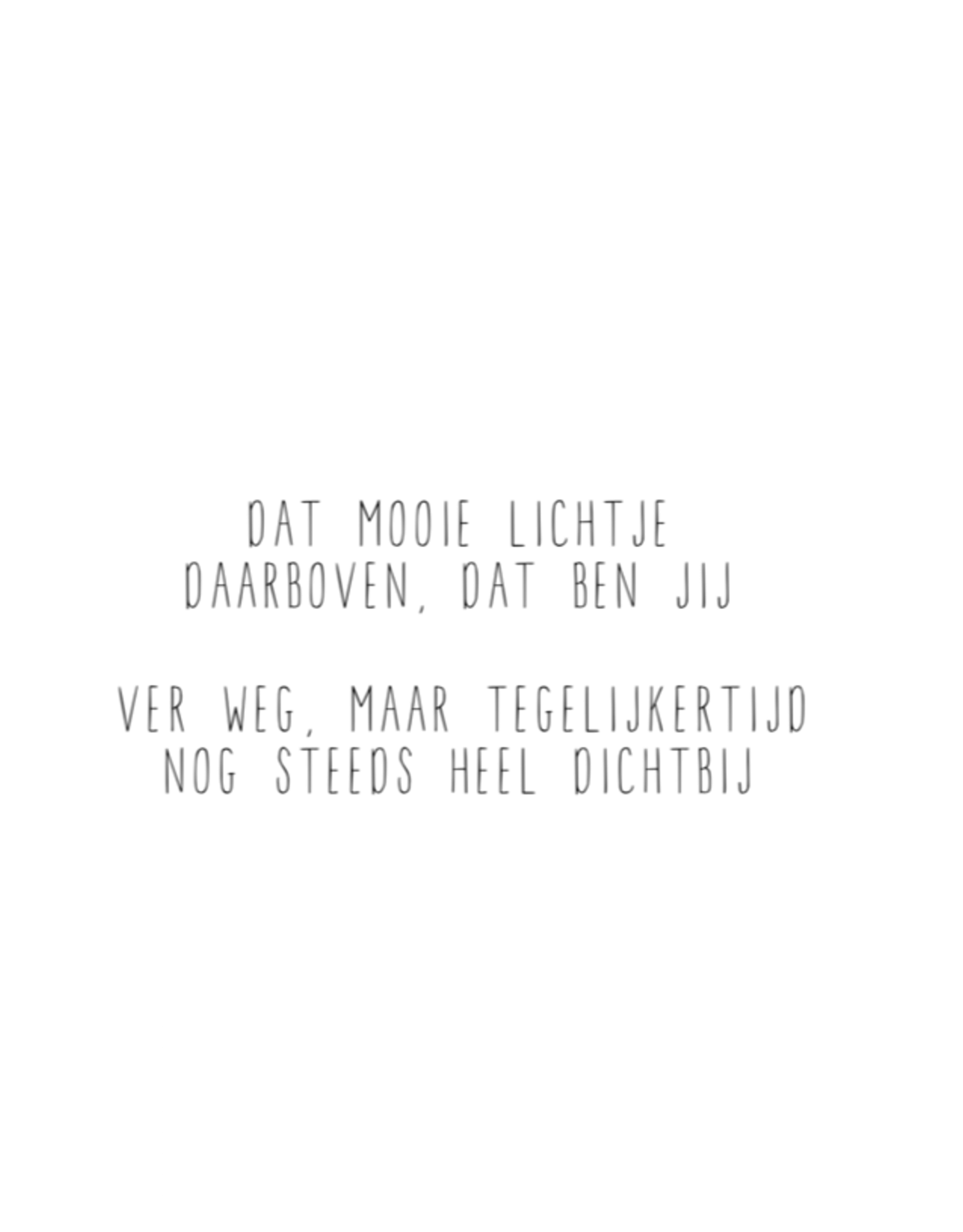 Gewoon Jip Gewoon Jip - Kaars met gedicht 'dat mooi lichtje daarboven'