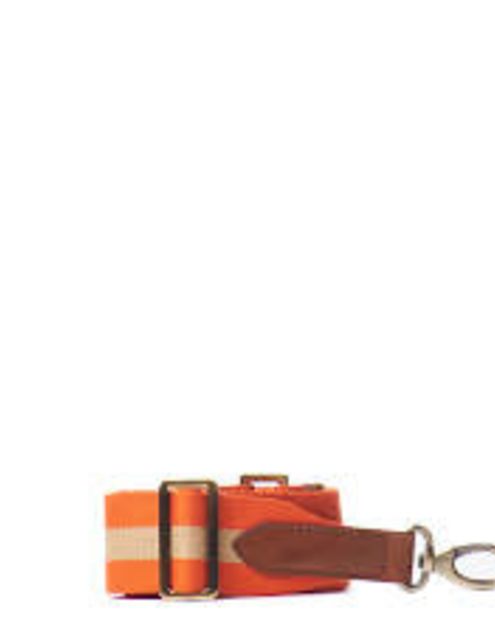 O My Bag Orange webbing strap - Orange/ Cognac classic leather