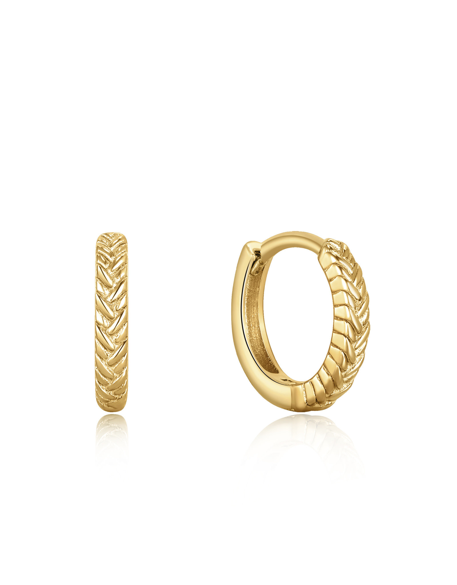 Ania Haie Oorbellen - Rope huggie hoop - goud