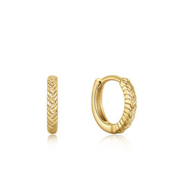 Ania Haie Oorbellen - Rope huggie hoop - goud