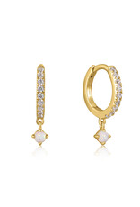 Ania Haie Oorbellen - Sparkle kyoto opal drop huggie hoop - gold