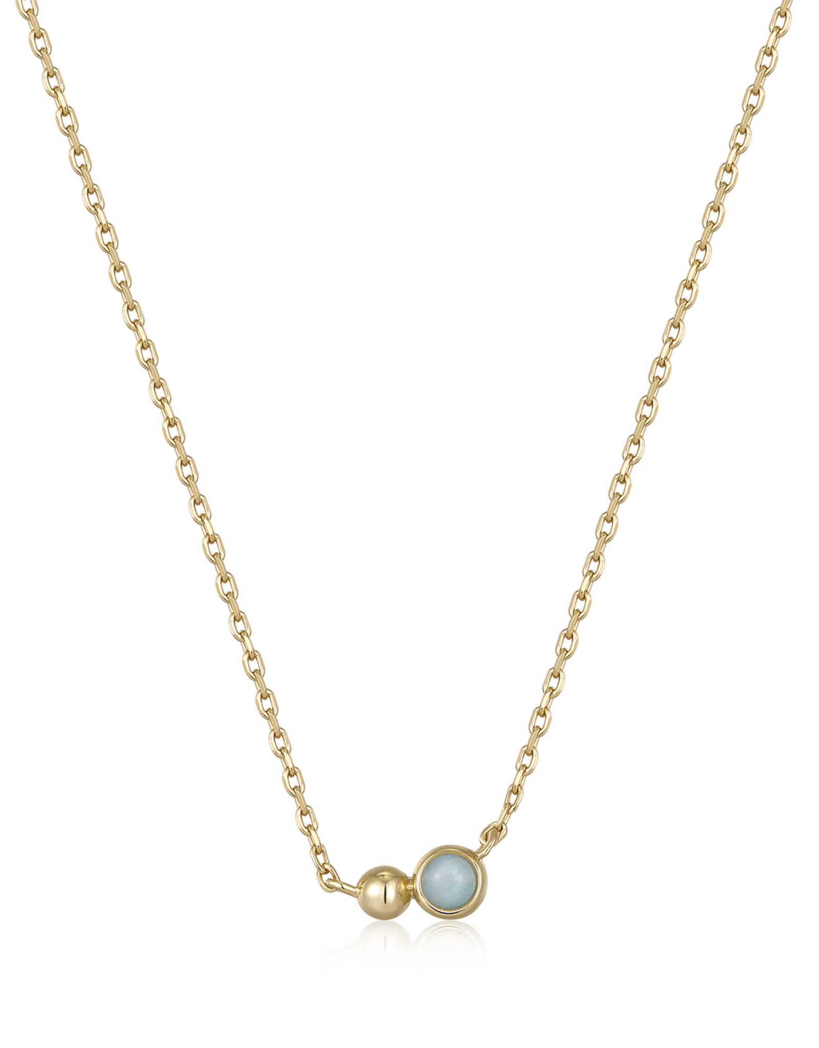 Ania Haie Ketting - Orb sparkle chain blue - goud