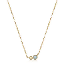 Ania Haie Ketting - Orb sparkle chain blue - goud