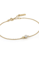 Ania Haie Armband - Orb sprakle chain white - goud
