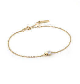 Ania Haie Armband - Orb sprakle chain white - goud