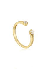 Ania Haie Ring - Pearl sparkle adj - Goud