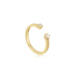 Ania Haie Ring - Pearl sparkle adj - Goud