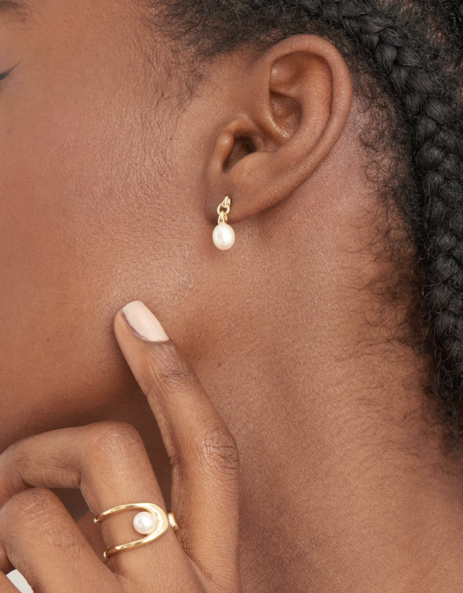 Ania Haie Oorbellen - Pearl drop stud - gold