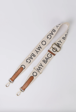 O My Bag Canvas logo strap - White Cognac classic leather