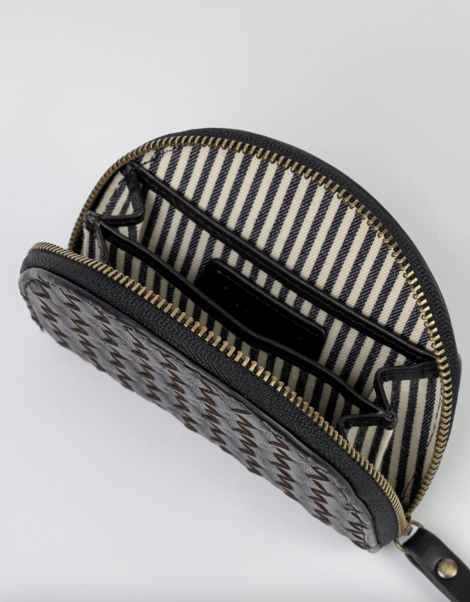 O My Bag Laura coin purse - black woven classic leather