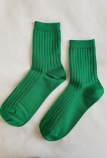 Le Bon Shoppe - Her Socks Mercerized Combed - Cotton Rib Kelly Green Socks - Women