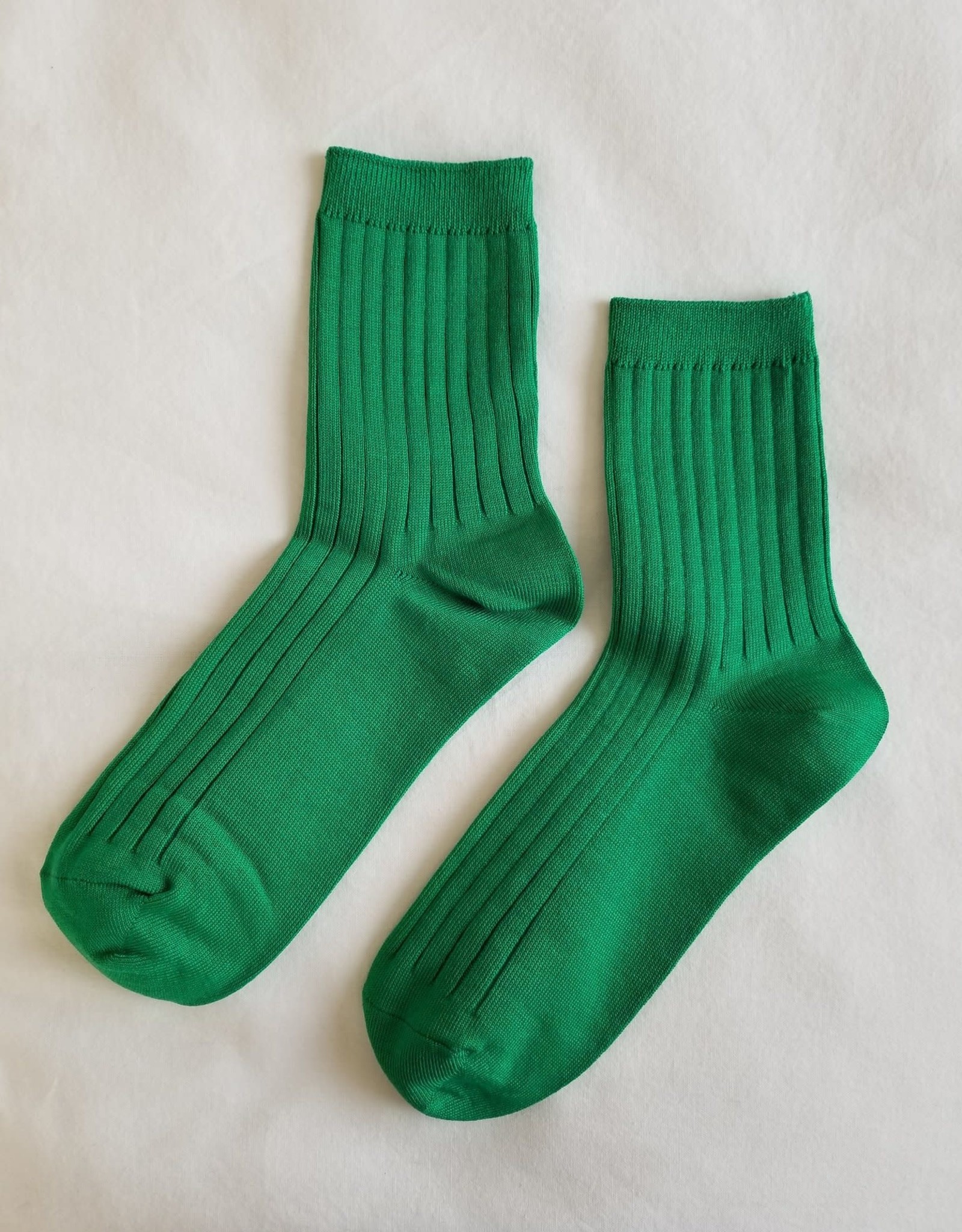 Le Bon Shoppe - Her Socks Mercerized Combed - Cotton Rib Kelly Green Socks - Women