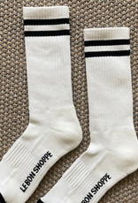 Le Bon Shoppe - Extended Boyfriend Socks - Classic White Socks - Unisex