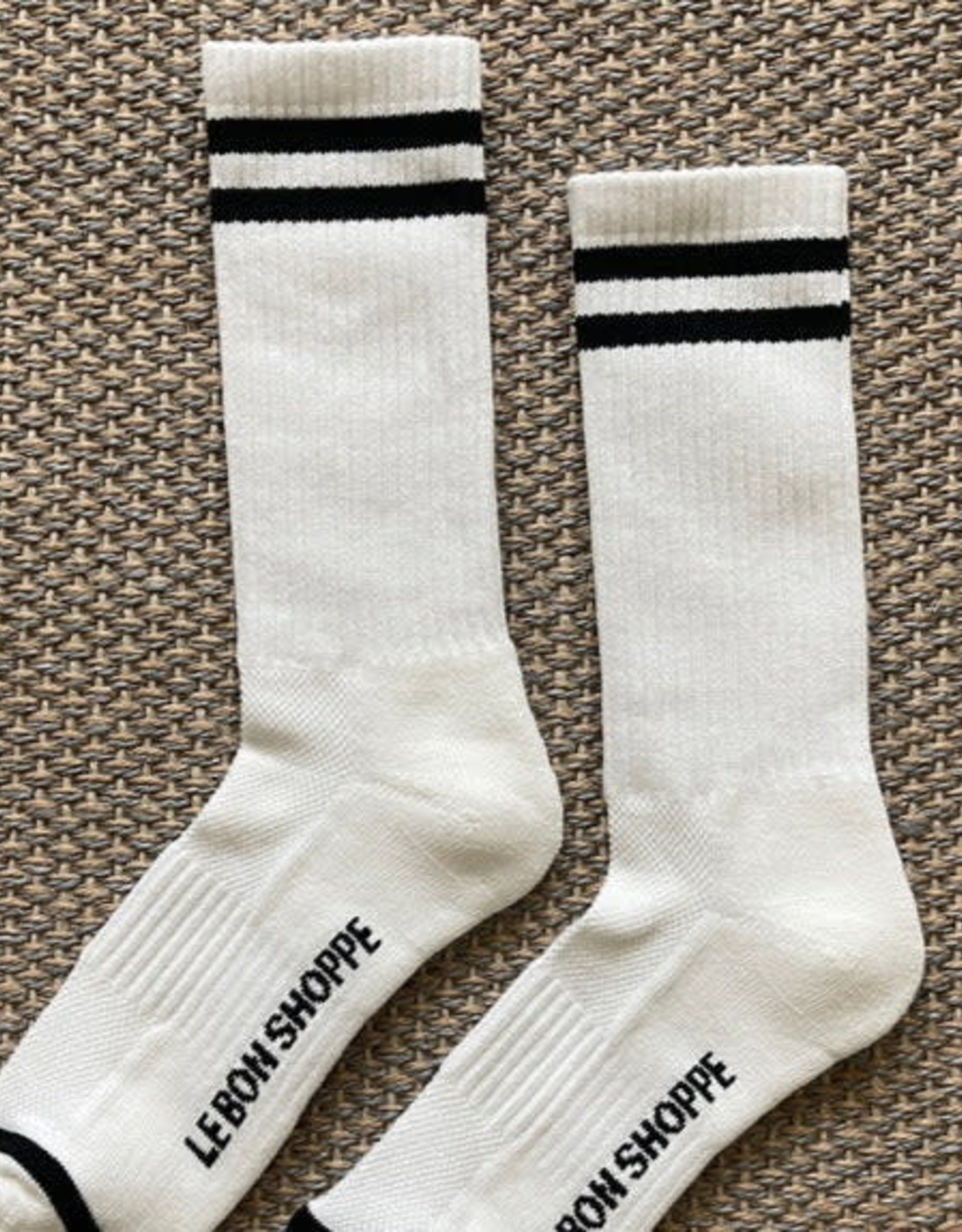 Le Bon Shoppe - Extended Boyfriend Socks - Classic White Socks - Unisex