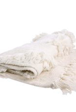 Hk living - White fringe throw (125x150)