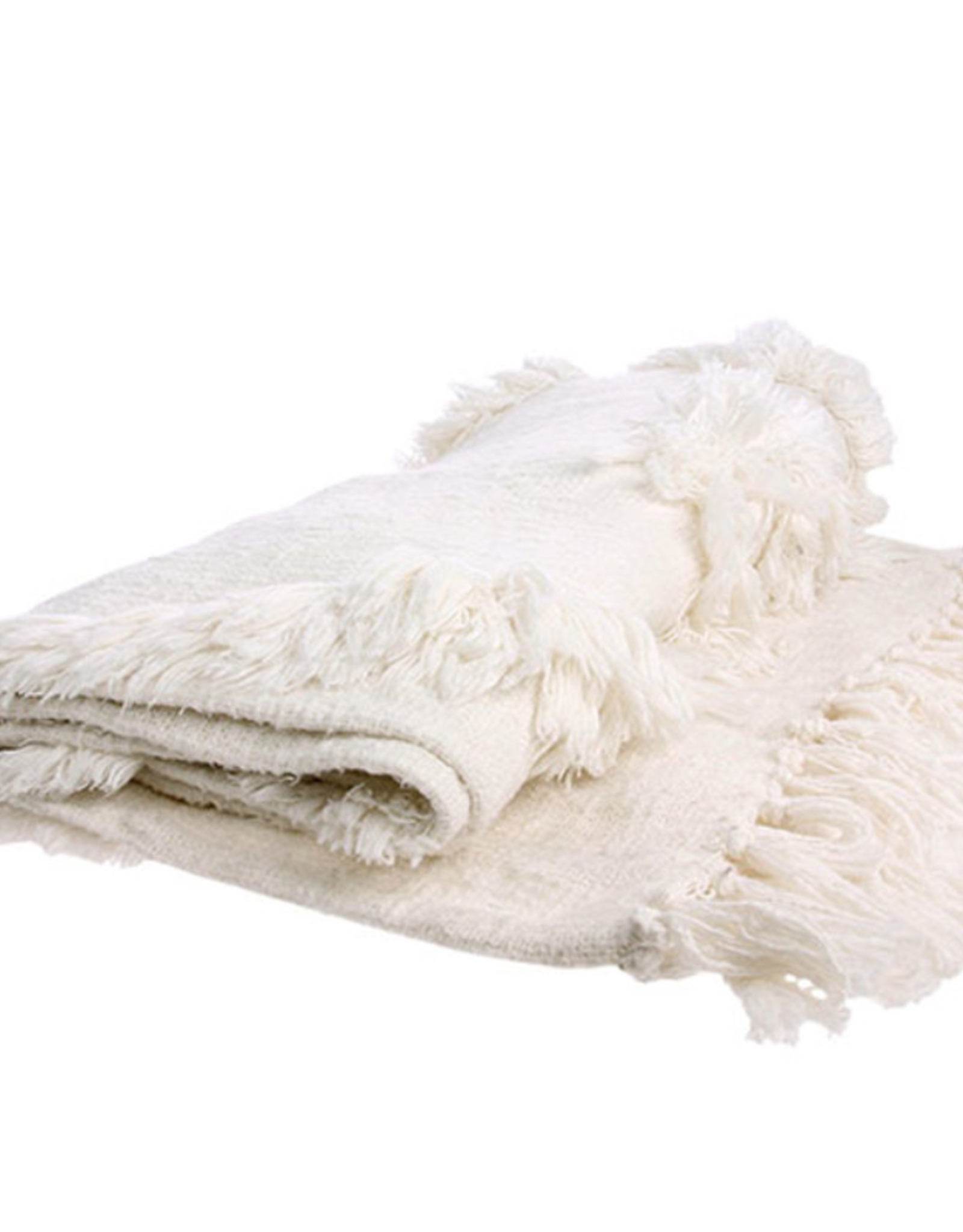 HKliving Plaid - White fringe  (125x150)