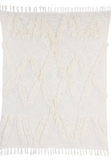 Hk living - White fringe throw (125x150)