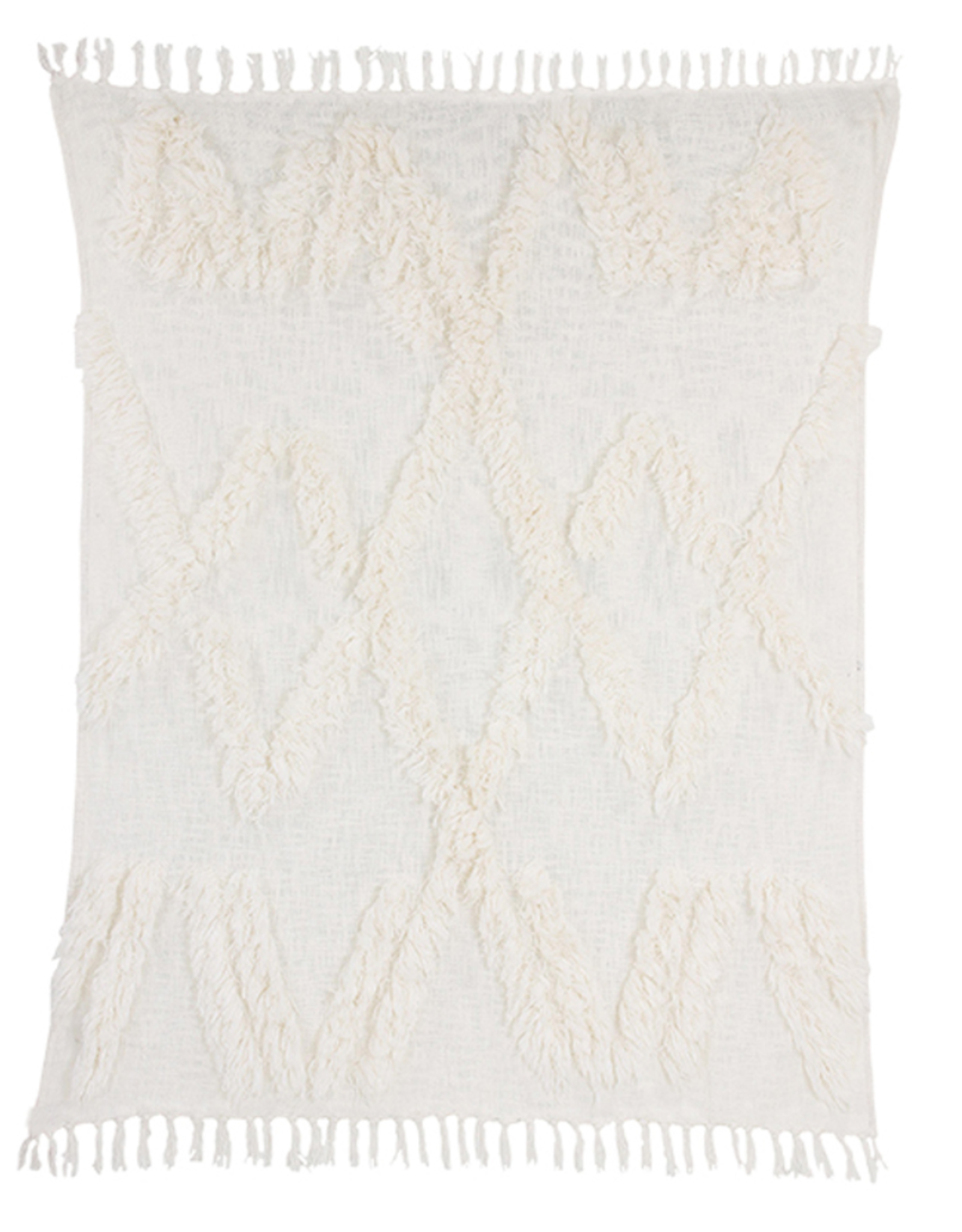 HKliving Plaid - White fringe  (125x150)