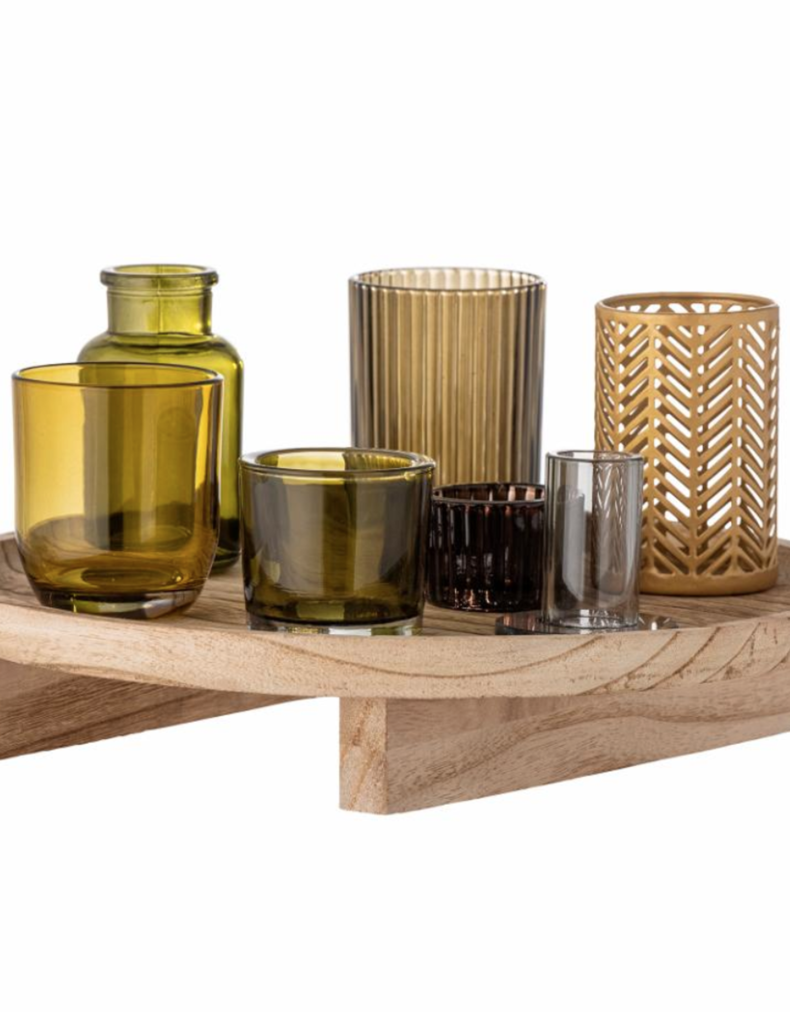 Bloomingville Sanga Tray w/Votive - Nature Glass