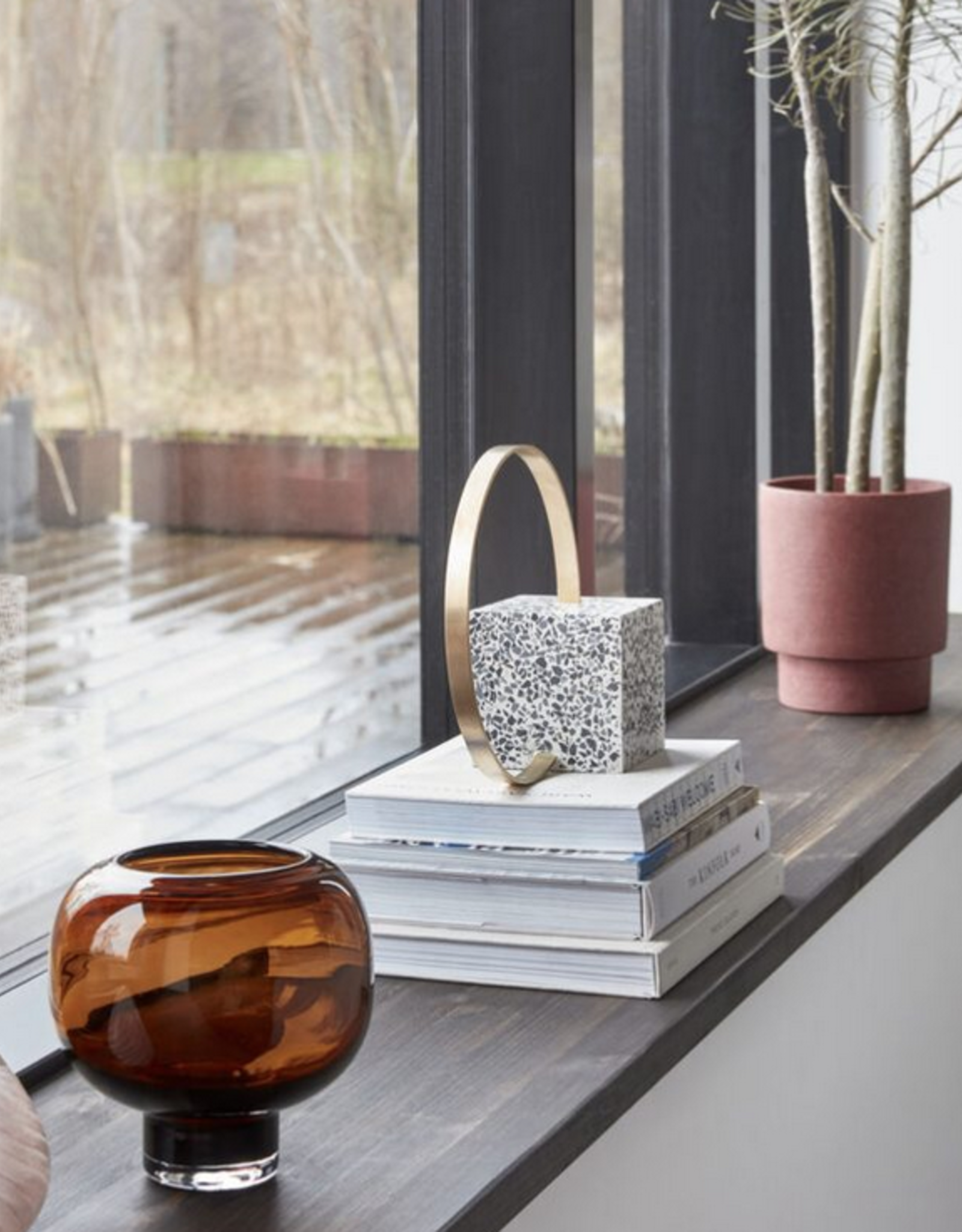 Boekenhouder - Terrazzo/Brass