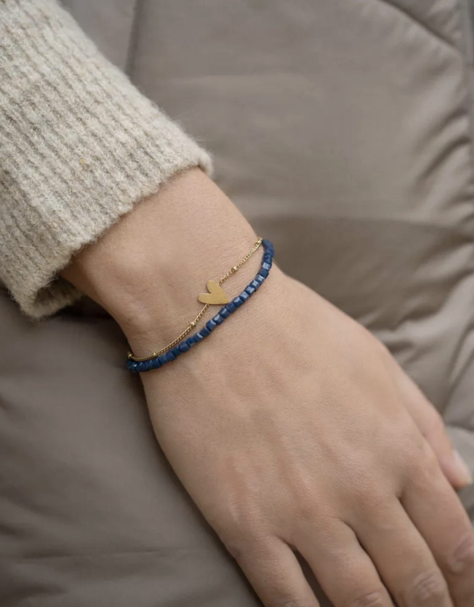 Zusss Armband - Kralen - Donkerblauw