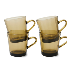 HK Living 70's glassware - coffee cup amber