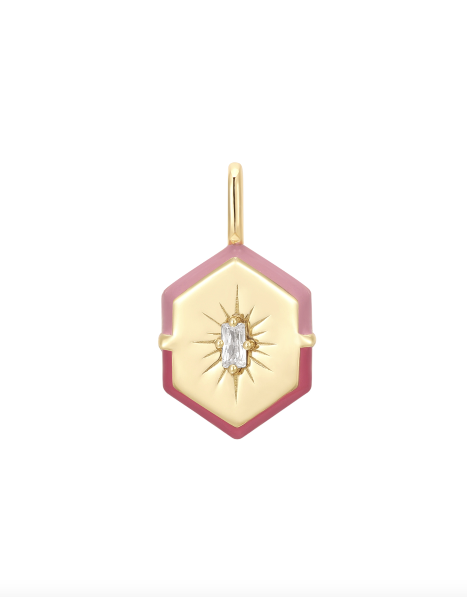 Ania Haie Charm - Ketting - Enamel hexagon - goud