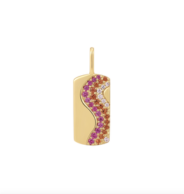 Ania Haie Charm - Ketting - Wave pink sparkle - goud