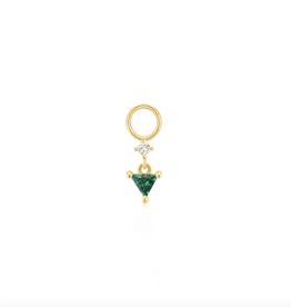 Ania Haie Charm - Oorbellen - Sparkle drop green - goud