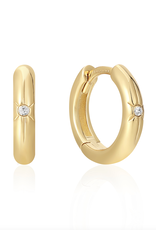Ania Haie Oorbellen - Star huggie hoop - goud