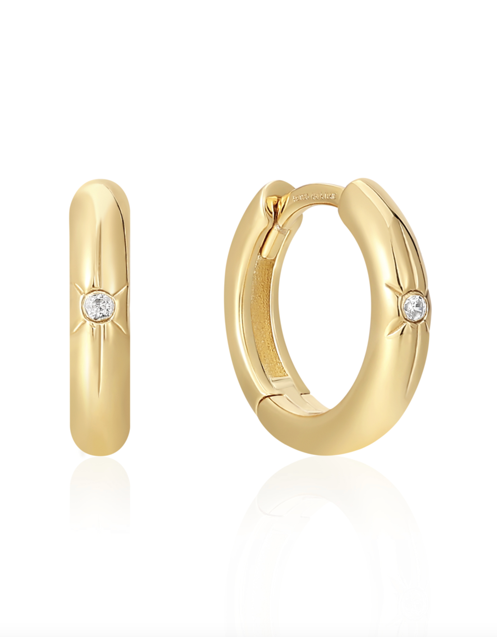 Ania Haie Oorbellen - Star huggie hoop - goud