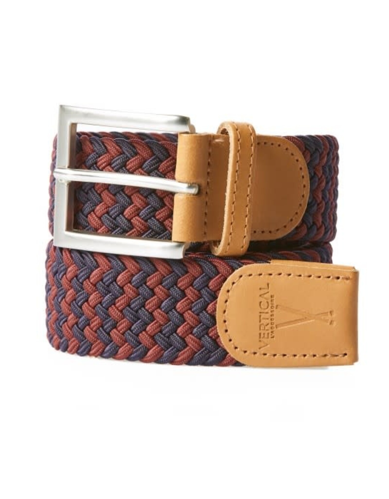 Vertical l'accessoires Riem gevlochten elastisch - burgundy-navy