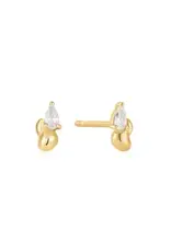 Ania Haie Ania Haie - Gold Twisted Wave Stud oorbellen