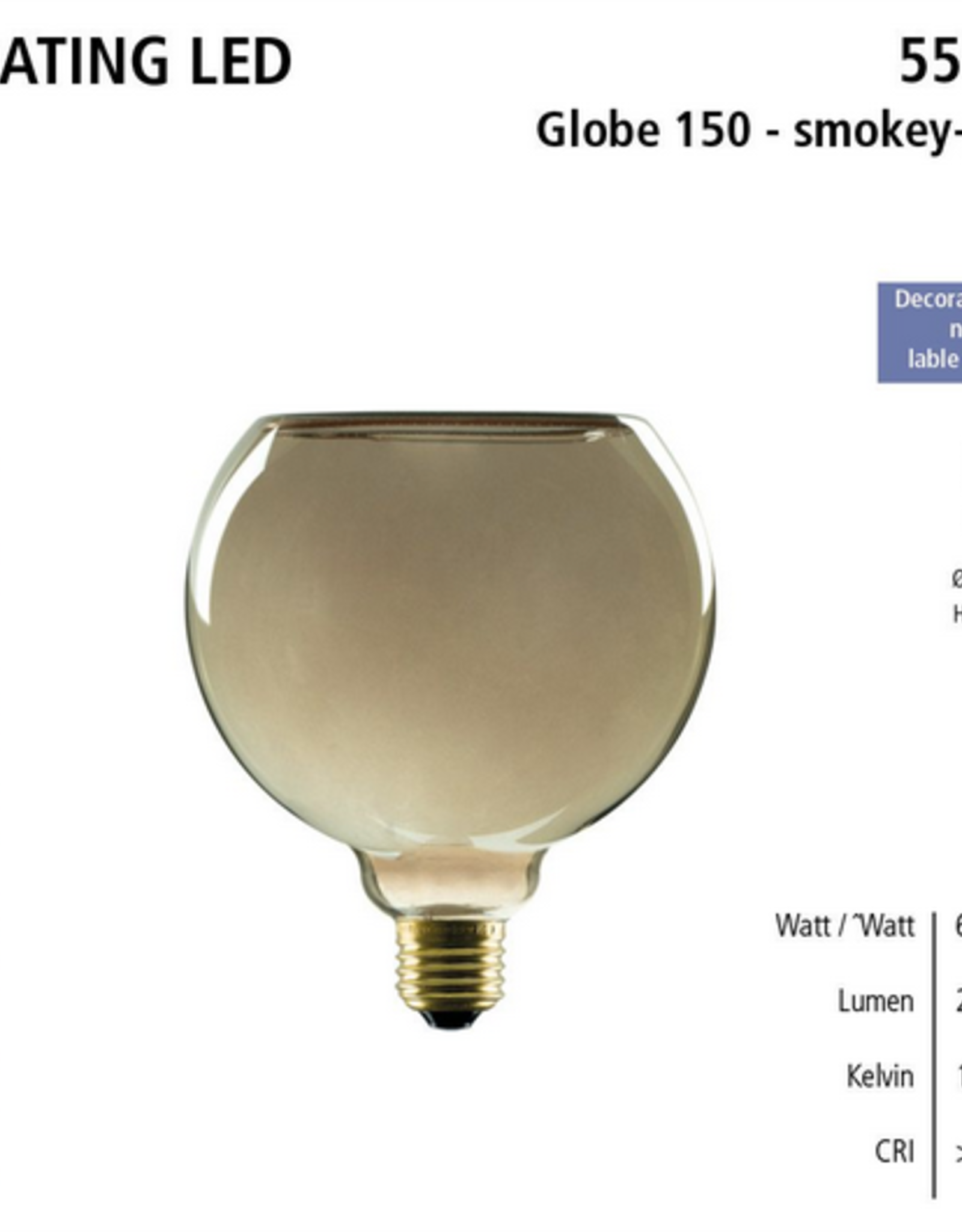 Segula LED floating - Globe 150 - Smokey grey