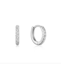 Ania Haie Oorbellen - Rope huggie hoop - zilver