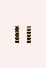 By-bar Oorbel strass zwart