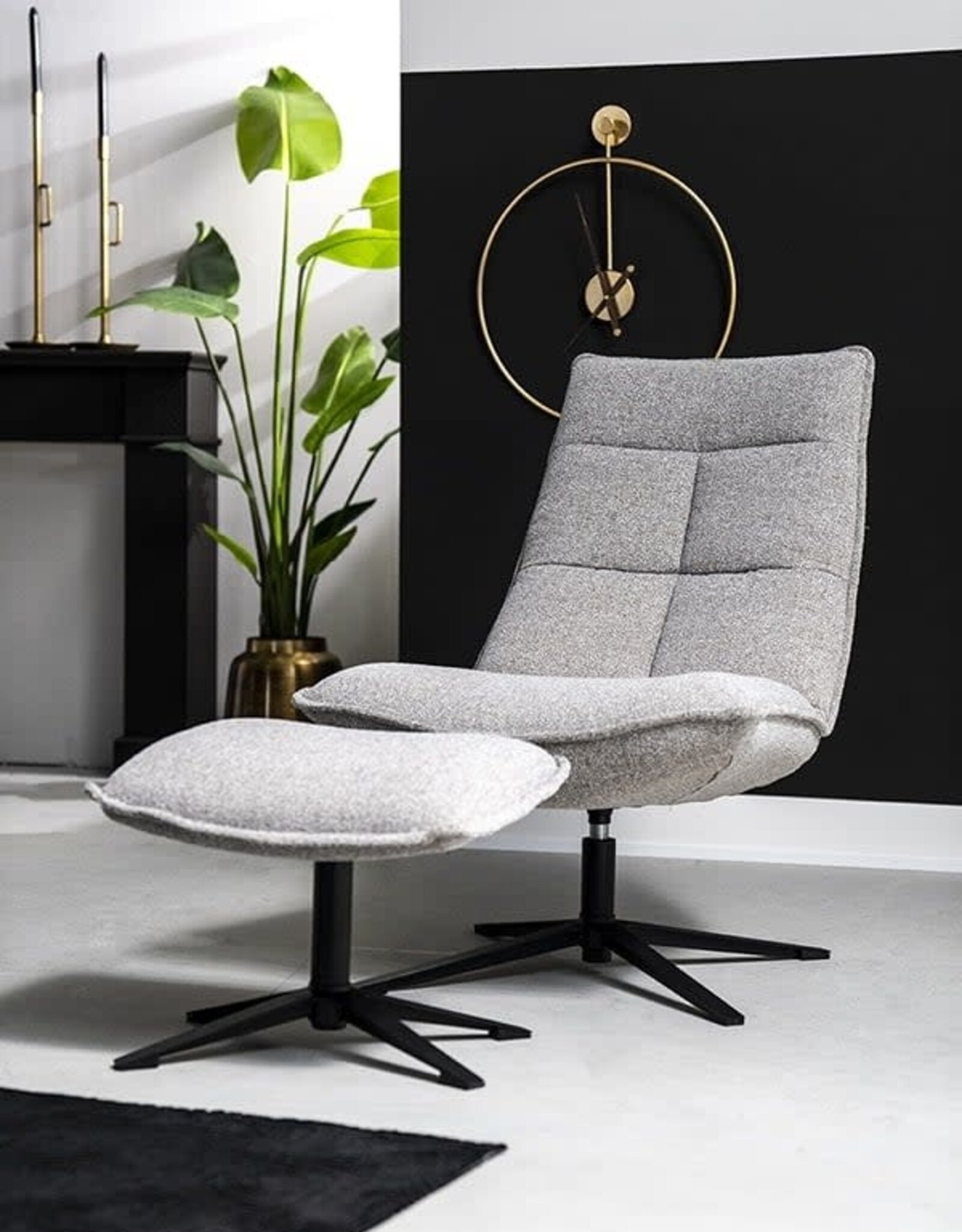 Lounge stoel - Marcy met voetbank