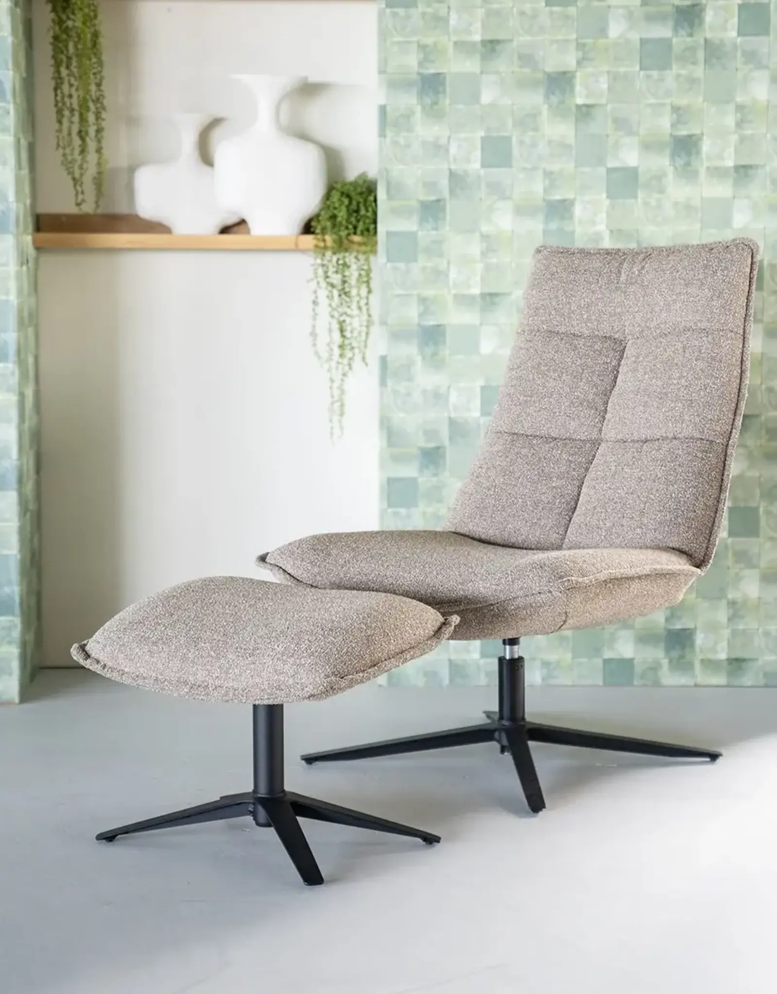 Lounge stoel - Marcy met voetbank