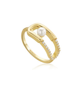 Ania Haie Ring - Pearl sparkle interlock ring