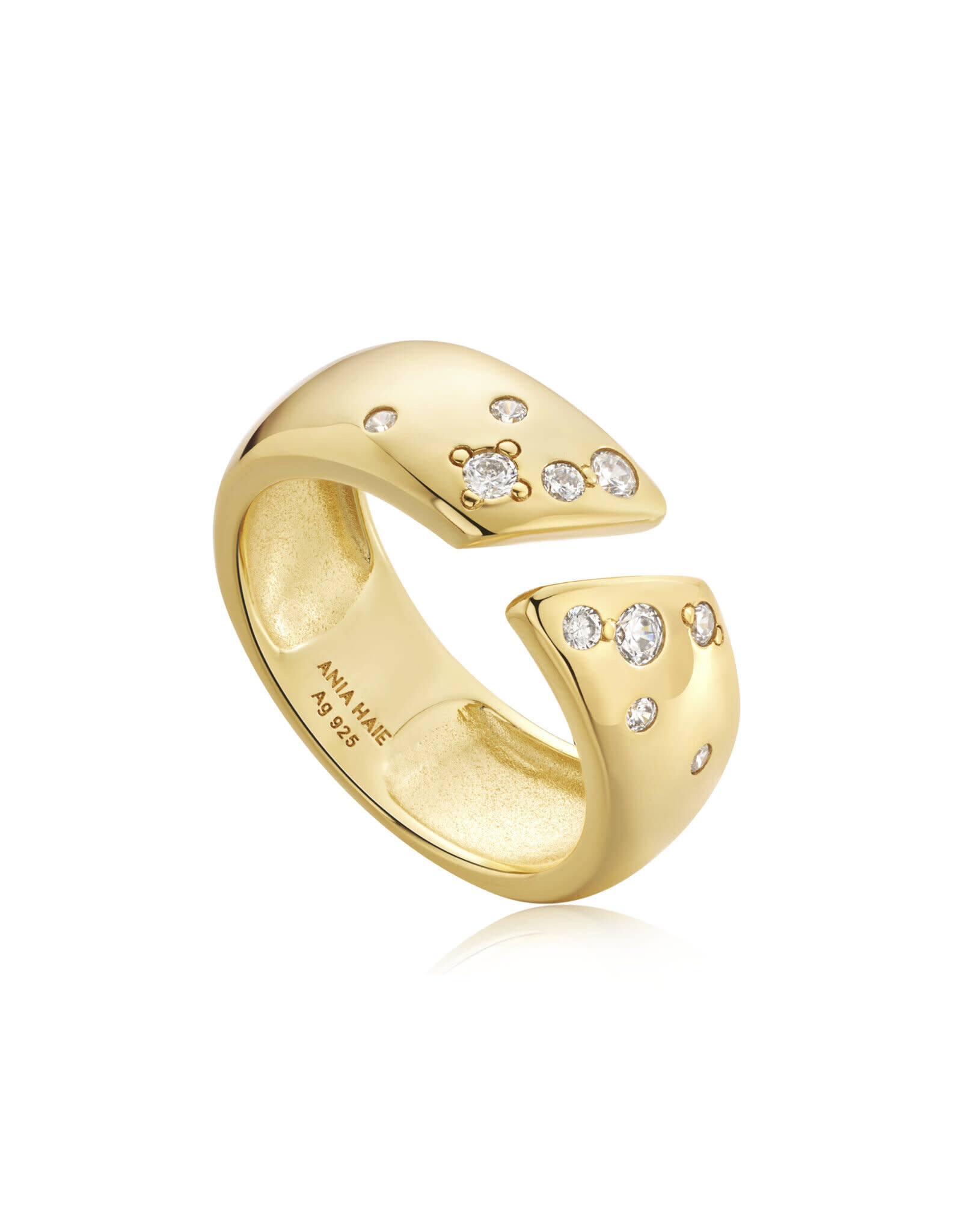 Ania Haie Ania Haie - Gold sparkle wide adjustable ring