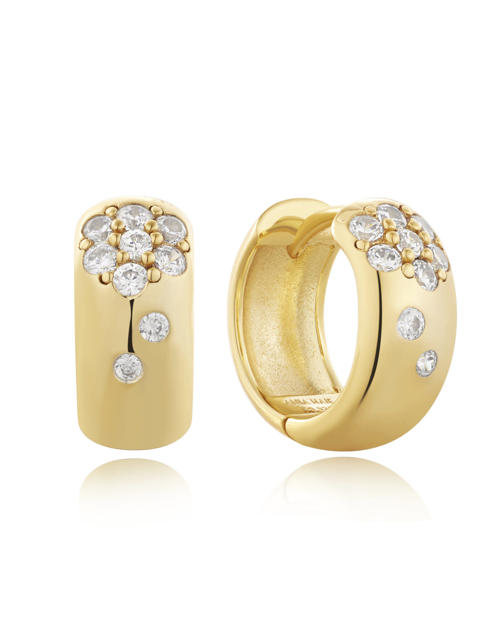 Ania Haie Oorbellen - Sparkle chubby huggie hoop - goud