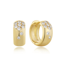 Ania Haie Oorbellen - Sparkle chubby huggie hoop - goud